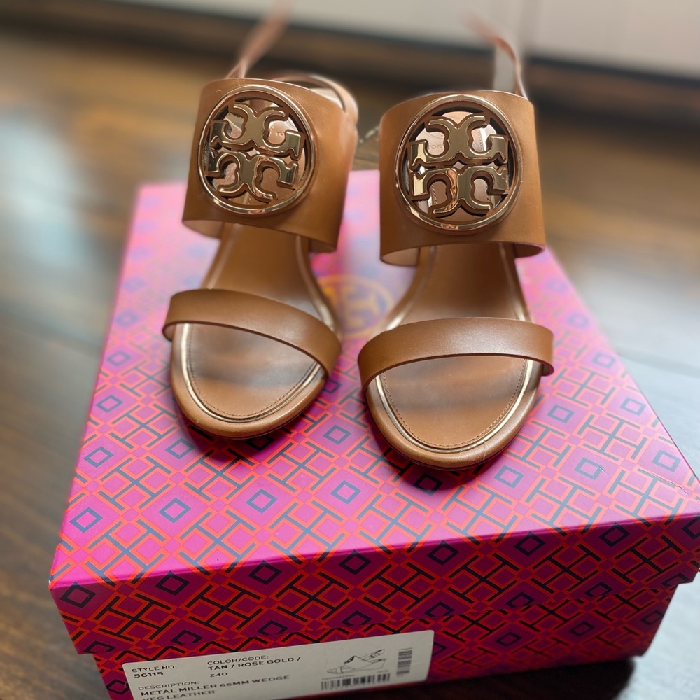 Tory Burch Metallic Miller 65mm Wedge.